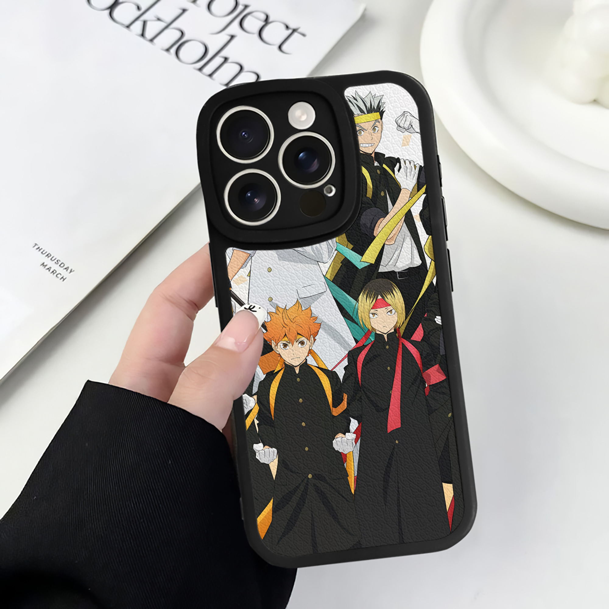 （画像用） ハイキュー!! Haikyu!! 【iPhone 16シリーズ対応】シリコンスマホケース（レザー調） 材質：シリコン